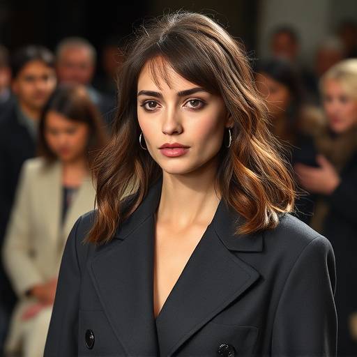 Am√©lie Dupont assistant √† un d√©fil√© de mode lors de la Fashion Week de Paris.