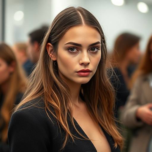 L√©a Moreau en coulisses lors d'un d√©fil√© de mode √† la Fashion Week de Paris.