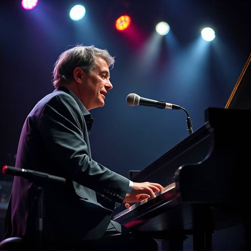 Pierre Leroy interpr√©tant une chanson √©mouvante au piano lors d'un concert √† guichets ferm√©s.