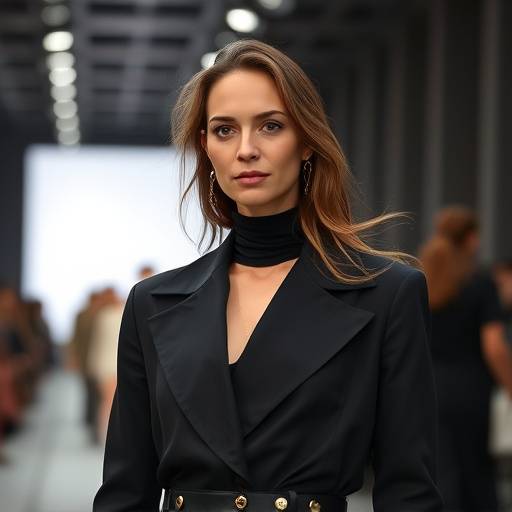 Sophie Martin assistant √† un d√©fil√© de mode de la Fashion Week √† Milan.