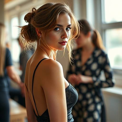 Sophie Martin dans les coulisses d'un shooting photo pour une marque de luxe.