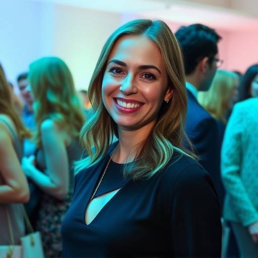 Sophie Martin souriant lors d'un √©v√©nement de mode, entour√©e de photographes.